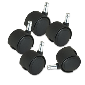 DELUXE DUET CASTERS, GRIP RING TYPE B AND TYPE K STEMS, 2" HARD NYLON WHEEL, MATTE BLACK, 5/SET by MASTER CASTER COMPANY