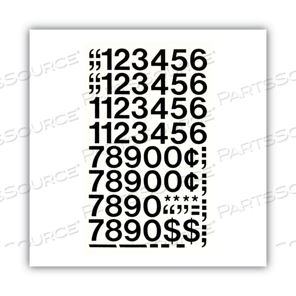 PRESS-ON VINYL NUMBERS, SELF ADHESIVE, BLACK, 1"H by Chartpak PRESS-ON VINYL NUMBERS, SELF ADHESIVE, BLACK, 1"H by Chartpak