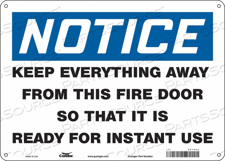 SAFETY SIGN EMERGENCY EXIT, HORIZONTAL RECTANGLE, NUMBER OF PRINTED SIDES 1, ENGLISH, SIGN FORMAT TRADITIONAL OSHA, SIGN LEGEND KEEP EVERYTH by Condor