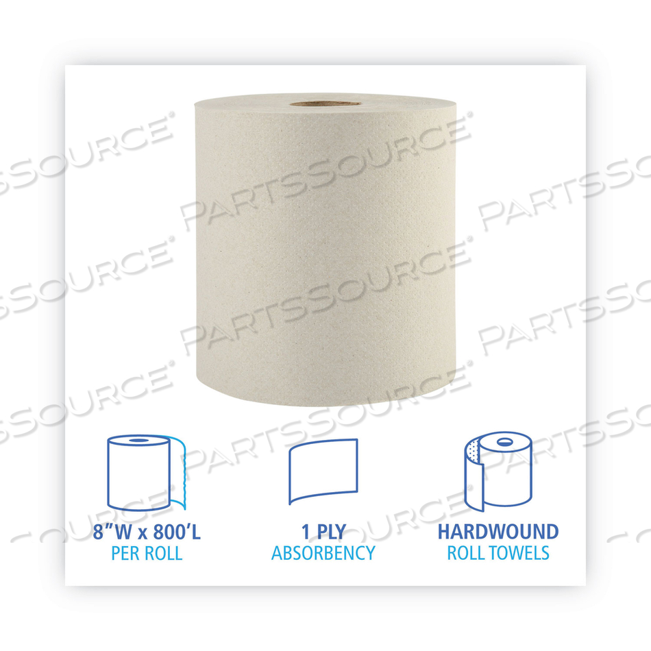BOARDWALK GREEN UNIVERSAL ROLL TOWELS, 1-PLY, 8"X 800 FT, NATURAL/CARTON by Boardwalk