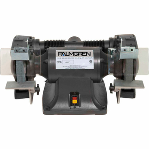 PALMGREN BENCH GRINDER W/WHEEL GUARDS & DUST COLLECTION PORTS, 8" WHEEL DIA by C.H. Hanson