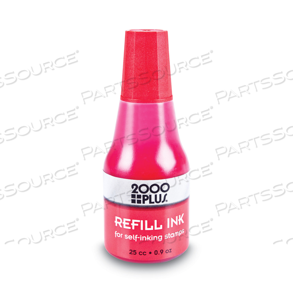 SELF-INKING REFILL INK, 0.9 OZ. BOTTLE, RED by 2000Plus