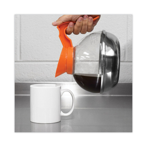 UNBREAKABLE DECAFFEINATED COFFEE DECANTER, 12-CUP, STAINLESS STEEL/POLYCARBONATE, ORANGE HANDLE by Coffee Pro