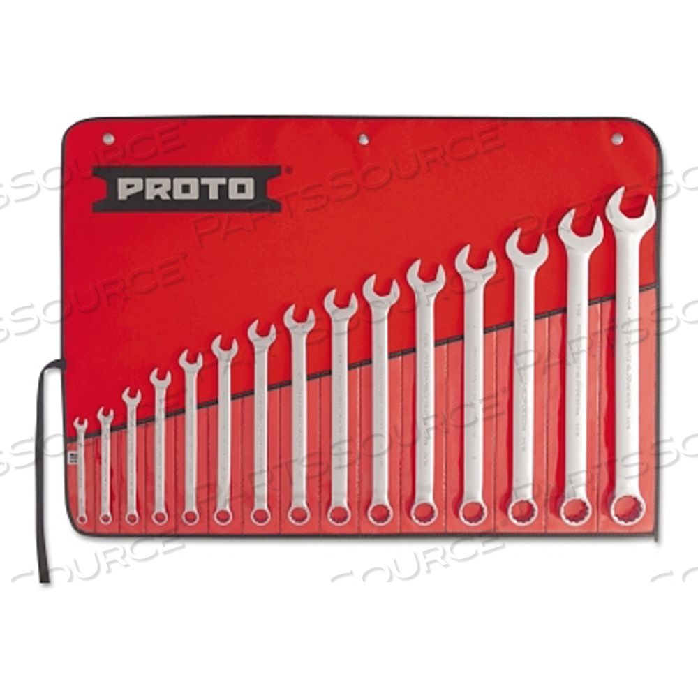 TORQUEPLUS 12-POINT COMBINATION WRENCH SET, 15 PIECE, POLISHED FINISH by Proto