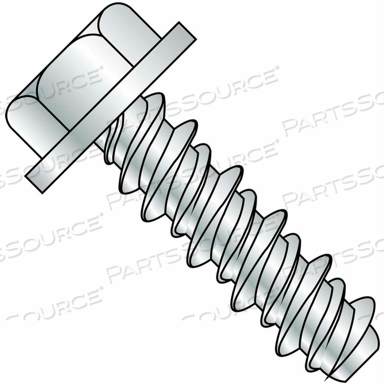 #14 X 3/4 UNSLOTTED INDENTED HEX WASHER HIGH LOW SCREW FULLY THREADED ZINC - PKG OF 3000 