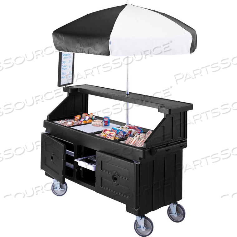 CAMCRUISER VENDING CART, 4 FULL SIZE PANS, 6" DEEP, BLACK by Cambro