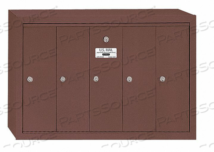 3500 SERIES 4B+ VERTICAL MAILBOX, 5 DOORS, SURFACE MOUNTED, BRONZE, USPS ACCESS by Salsbury Industries 3500 SERIES 4B+ VERTICAL MAILBOX, 5 DOORS, SURFACE MOUNTED, BRONZE, USPS ACCESS by Salsbury Industries
