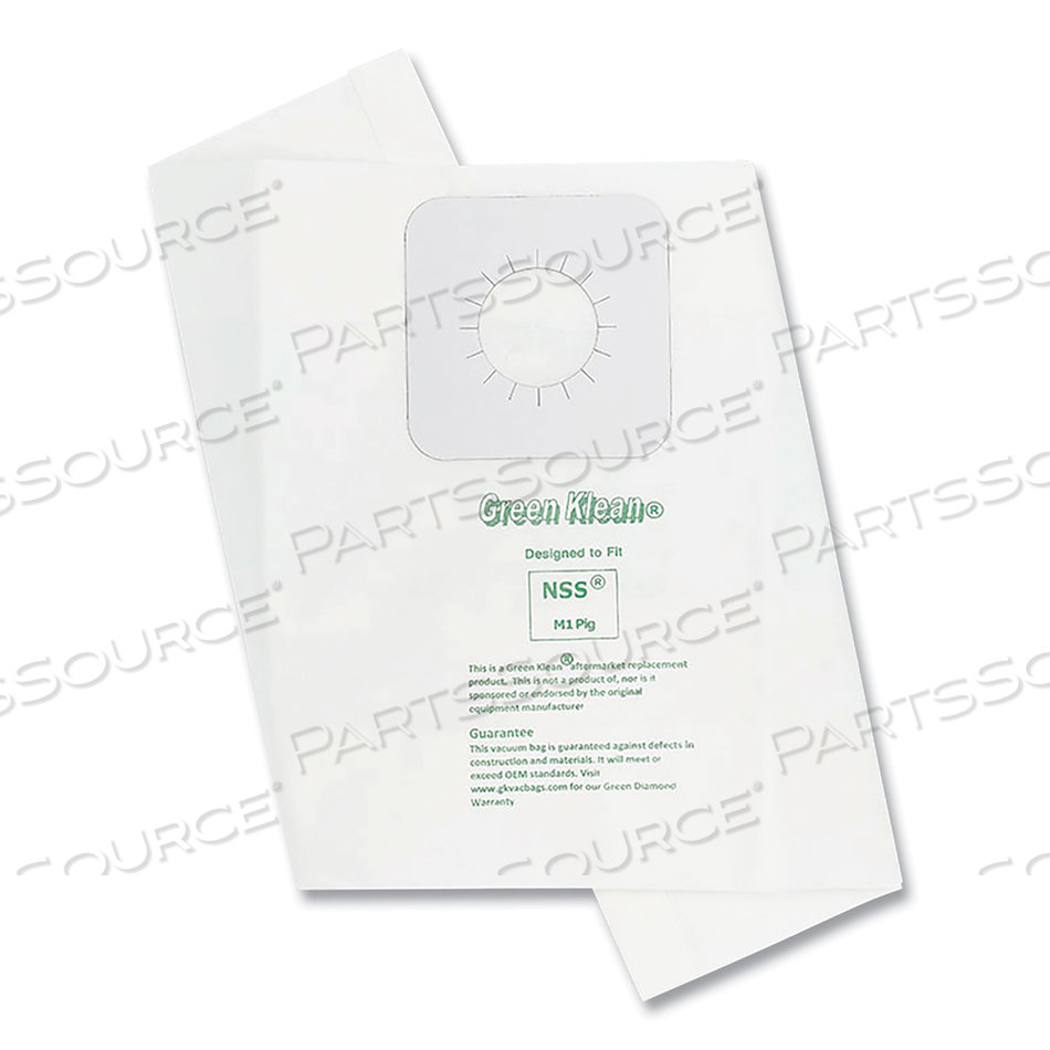 REPLACEMENT VACUUM BAGS, FITS NSS M1 PIG by Green Klean