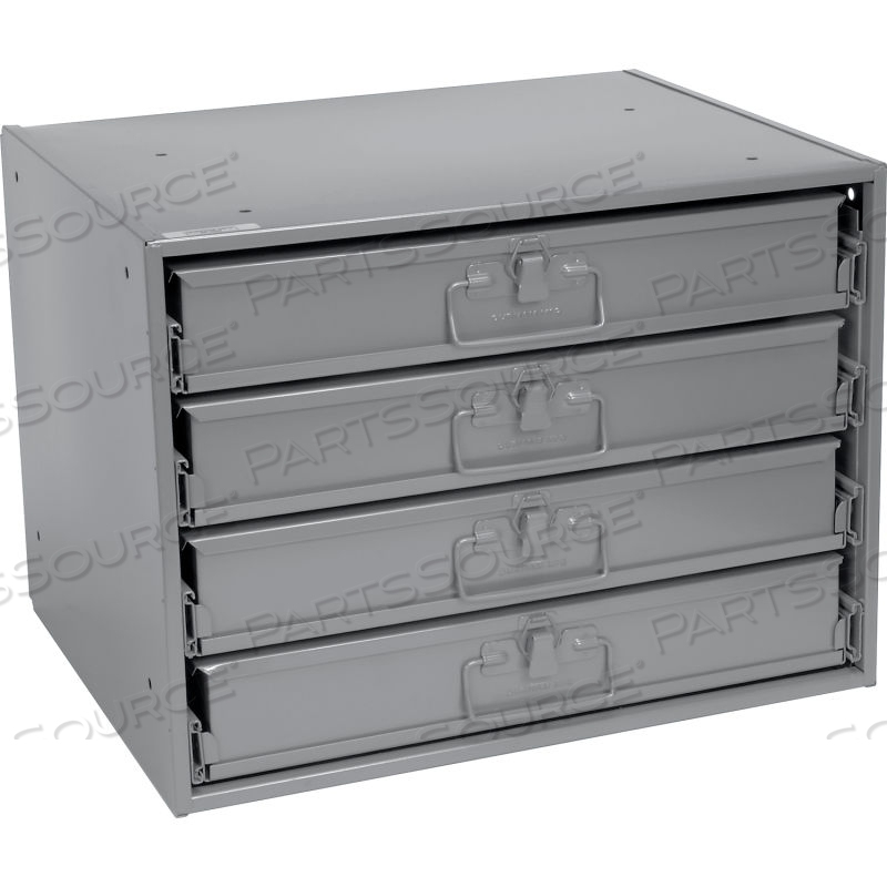 DURHAM STEEL COMPARTMENT BOX RACK 20 X 15-3/4 X 15 WITH 4 ADJUSTABLE DIVIDER COMPARTMENT BOXES by Approved Vendor