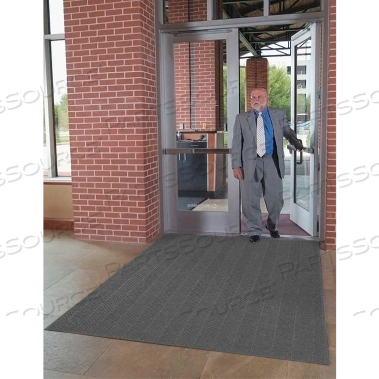 WATERHOG ECO ELITE FASHION BORDER ENTRANCE MAT 3/8" THICK 4' X UP TO 60' GRAY 