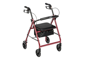 ROLLATOR, ALUMINUM, RED, 4 WHEELS, 24.5 IN X 27.5 IN, 15.6 LB, 6 IN CASTER by Drive/DeVilbiss Healthcare, Inc ROLLATOR, ALUMINUM, RED, 4 WHEELS, 24.5 IN X 27.5 IN, 15.6 LB, 6 IN CASTER by Drive/DeVilbiss Healthcare, Inc