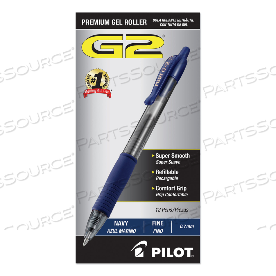 G2 PREMIUM GEL PEN, RETRACTABLE, FINE 0.7 MM, BLUE INK, SMOKE BARREL by Pilot G2 PREMIUM GEL PEN, RETRACTABLE, FINE 0.7 MM, BLUE INK, SMOKE BARREL by Pilot