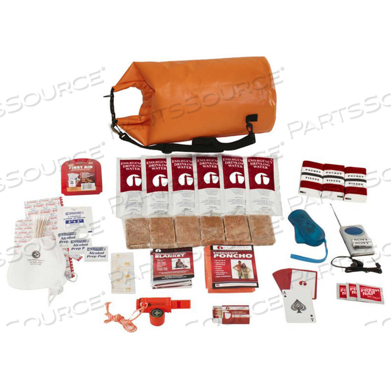 SKGK SURVIVAL KIT IN WATERPROOF DRY BAG ORANGE 