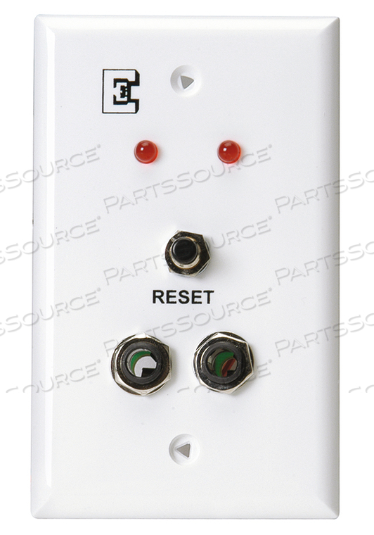 RECEPTACLE STATION, 1/4" DUAL JACK, 1-GANG, PLASTIC by Crest Healthcare