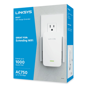 AC750 BOOST WI-FI EXTENDER, 1 PORT, DUAL-BAND 2.4 GHZ/5 GHZ by Linksys