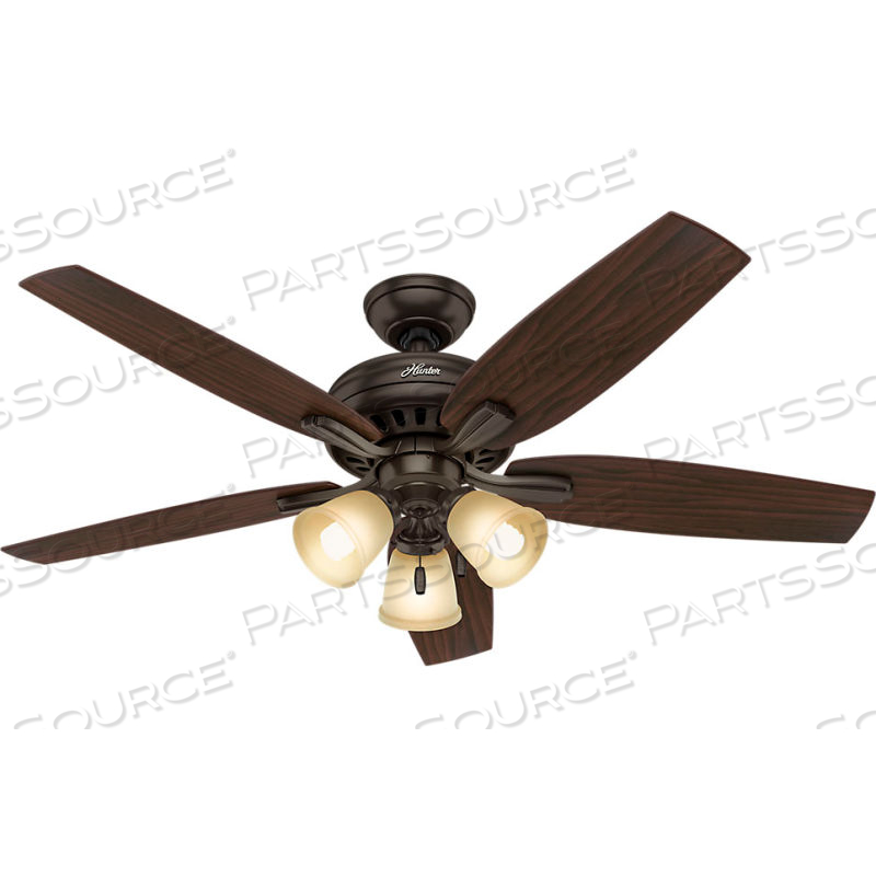 52" NEWSOME CEILING FAN WITH LIGHT - PREMIER BRONZE by Hunter Fan Co. / Casablanca Fand Co.