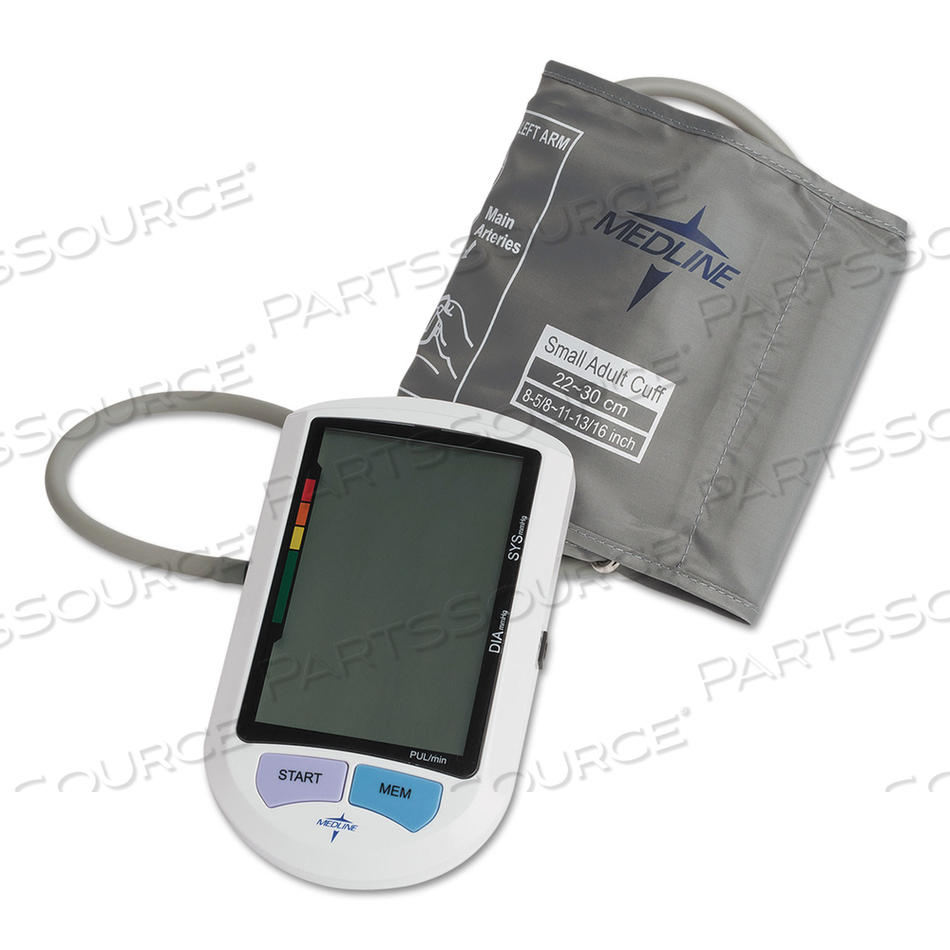 AUTOMATIC DIGITAL UPPER ARM BLOOD PRESSURE MONITOR, SMALL ADULT SIZE by Medline Industries, Inc. AUTOMATIC DIGITAL UPPER ARM BLOOD PRESSURE MONITOR, SMALL ADULT SIZE by Medline Industries, Inc.