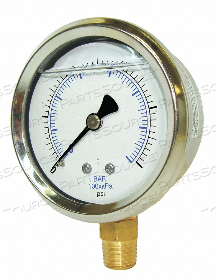 PRESSURE GAUGE 1/4 IN NPT 2 IN. by PIC Gauges PRESSURE GAUGE 1/4 IN NPT 2 IN. by PIC Gauges