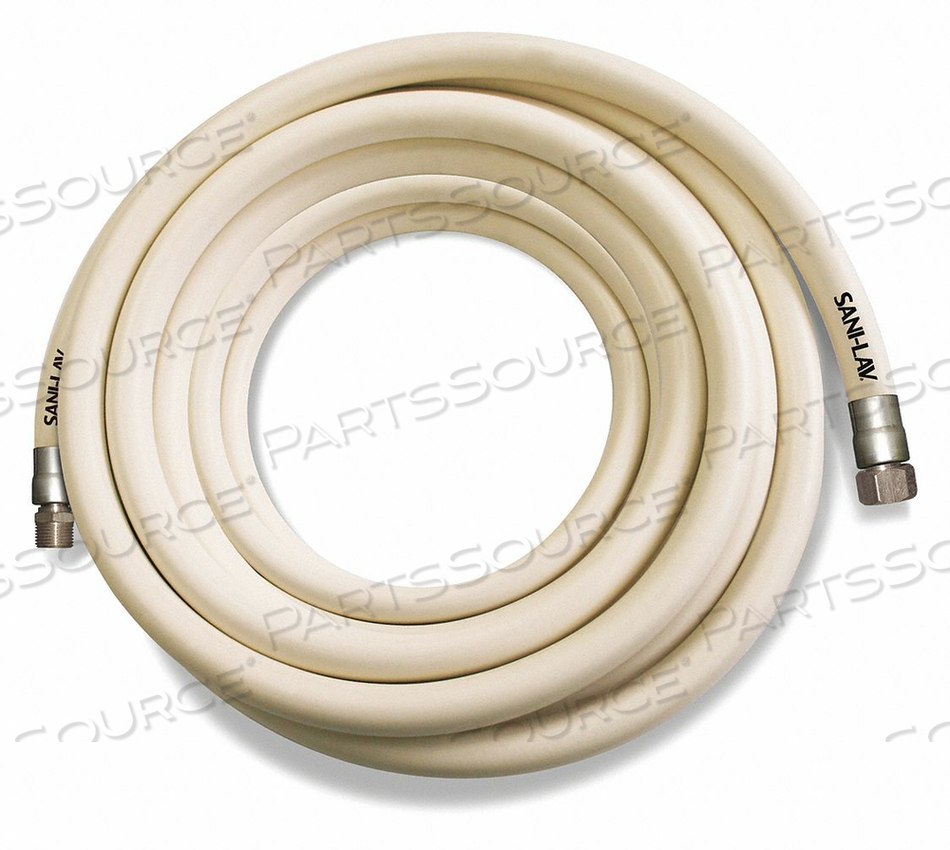 WASH DOWN HOSE, 3/4" MGHT SWIVEL X FGHT, STAINLESS STEEL, WHITE - 50' by Sani-Lav WASH DOWN HOSE, 3/4" MGHT SWIVEL X FGHT, STAINLESS STEEL, WHITE - 50' by Sani-Lav