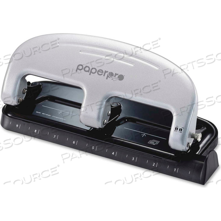 PAPERPRO 3-HOLE PUNCH, 20 SHEET CAPACITY, BLACK/GRAY by Accentra PAPERPRO 3-HOLE PUNCH, 20 SHEET CAPACITY, BLACK/GRAY by Accentra