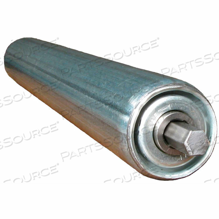 GALVANIZED STEEL REPLACEMENT ROLLER 1.9" DIA. X 16 GA. - 25" BF - 7/16" HEX ABEC 