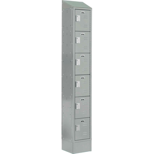 LOCKUP SIX TIER 6 DOOR ELECTRONIC LOCKER W/LOUVER DOORS, 12"WX18"DX12"H, GRAY, ASSEMBLED by Digilock