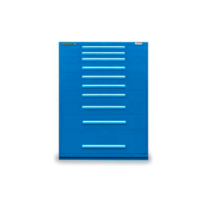 45"W MODULAR CABINET 10 DRAWERS W/DIVIDERS, 59"H, NO LOCK-TEXTURED REGAL BLUE by Equipto