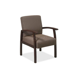 LORELL DELUXE FABRIC GUEST CHAIR, 24"W X 25"D X 35-1/2"H, EXPRESSO FRAME/TAUPE SEAT by S.P. Richards Company