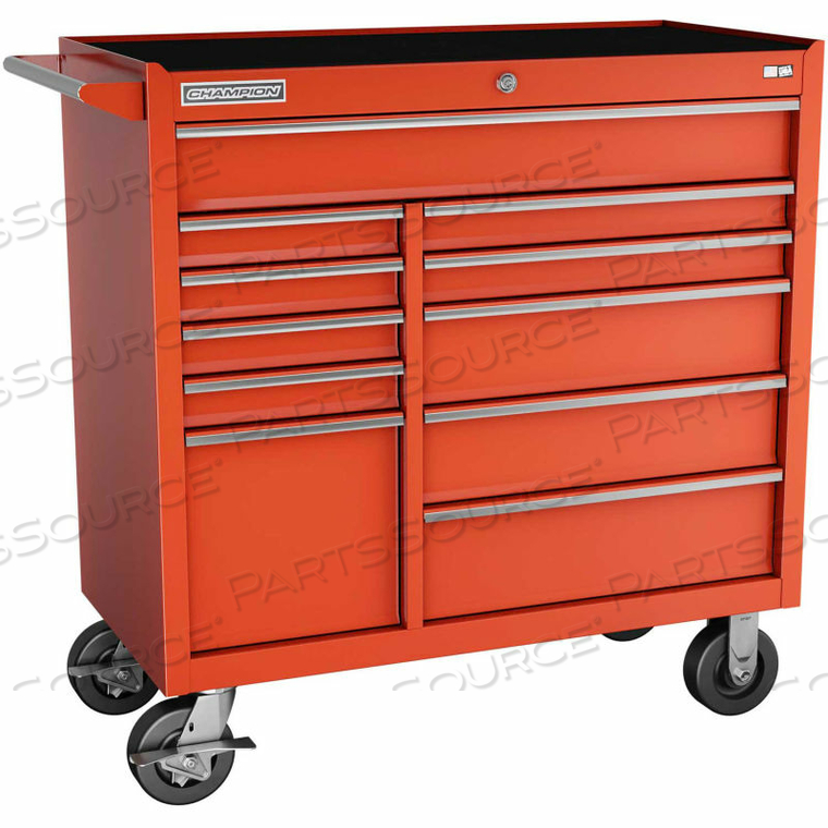 CHAMPION FMPRO 41"W X 20"D X 42-1/2"H 11 DRAWER RED ROLLER CABINET by Independent Design Inc CHAMPION FMPRO 41"W X 20"D X 42-1/2"H 11 DRAWER RED ROLLER CABINET by Independent Design Inc
