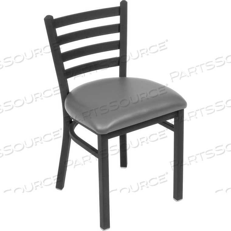 VINYL UPHOLSTERED RESTAURANT CHAIR WITH LADDER BACK - GRAY by Phoenix Office Furn. VINYL UPHOLSTERED RESTAURANT CHAIR WITH LADDER BACK - GRAY by Phoenix Office Furn.