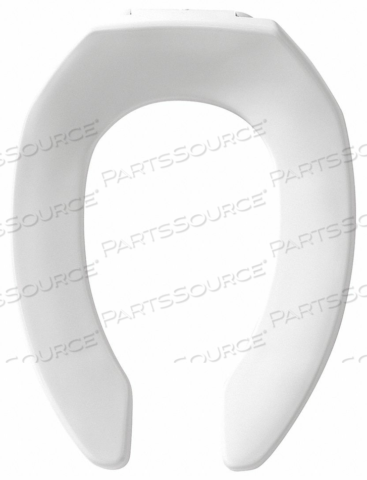 TOILET SEAT, FOR BOWL SHAPE ELONGATED, TOILET SEAT TYPE STANDARD, FRONT TYPE OPEN, INCLUDES COVER NO, COLOR WHITE, HINGE MATERIAL PLASTIC WI by Bemis TOILET SEAT, FOR BOWL SHAPE ELONGATED, TOILET SEAT TYPE STANDARD, FRONT TYPE OPEN, INCLUDES COVER NO, COLOR WHITE, HINGE MATERIAL PLASTIC WI by Bemis