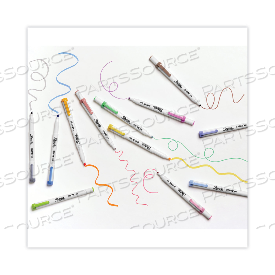 S-NOTE CREATIVE MARKERS, ASSORTED INK COLORS, BULLET/CHISEL TIP, WHITE BARREL by Sharpie S-NOTE CREATIVE MARKERS, ASSORTED INK COLORS, BULLET/CHISEL TIP, WHITE BARREL by Sharpie