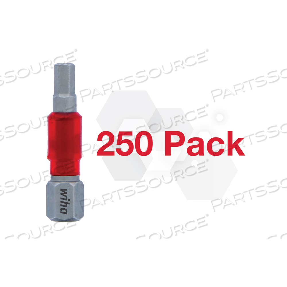 MAXXTOR IMPACT BIT HEX 4.0 X 49MM - 250 PACK by Wiha Tools