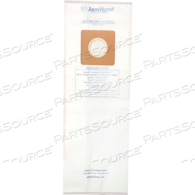 HOOVER HIGH FILTRATION VACUUM BAG FOR HOOVER TYPE B HEPA by Apc Filtration Inc HOOVER HIGH FILTRATION VACUUM BAG FOR HOOVER TYPE B HEPA by Apc Filtration Inc