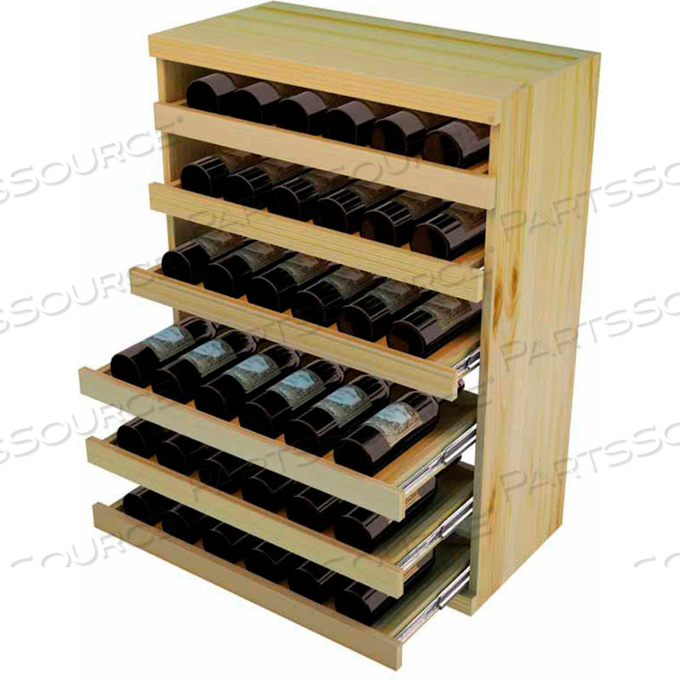 BULK STORAGE, PULL OUT WINE BOTTLE CRADLE, 6-DRAWER 3 FT HIGH - MAHOGANY, PINE 