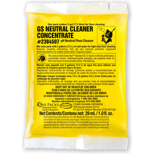 GS NEUTRAL CLEANER CONCENTRATE - 1 OZ PACKS, 144 PACKS/CASE by Stearns Packaging Corporation GS NEUTRAL CLEANER CONCENTRATE - 1 OZ PACKS, 144 PACKS/CASE by Stearns Packaging Corporation