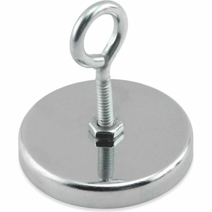 CERAMIC HANG-IT MAGNET WITH ATTACHED EYEBOLT 35 LBS. PULL CHROME PLATING by Master Magnetics, Inc. (The Magnet Source)