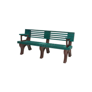 ELITE 6 FT. BACKED BENCH WITH ARMS, CEDAR BENCH/BROWN FRAME by Polly Products