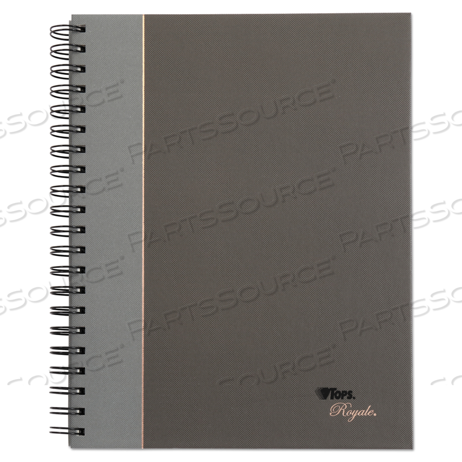 ROYALE WIREBOUND BUSINESS NOTEBOOKS, 1 SUBJECT, MEDIUM/COLLEGE RULE, BLACK/GRAY COVER, 10.5 X 8, 96 SHEETS by Tops