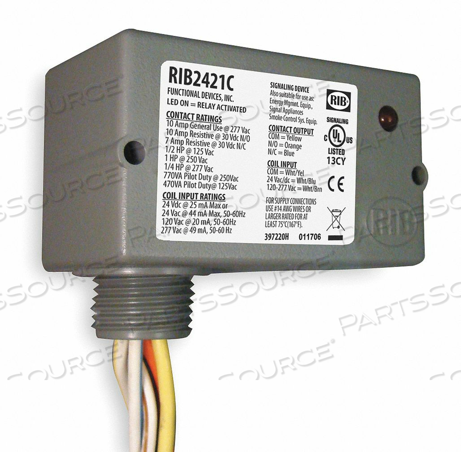 RELAY 24VAC/DC 120-277VAC 10A SPDT by RIB RELAY 24VAC/DC 120-277VAC 10A SPDT by RIB