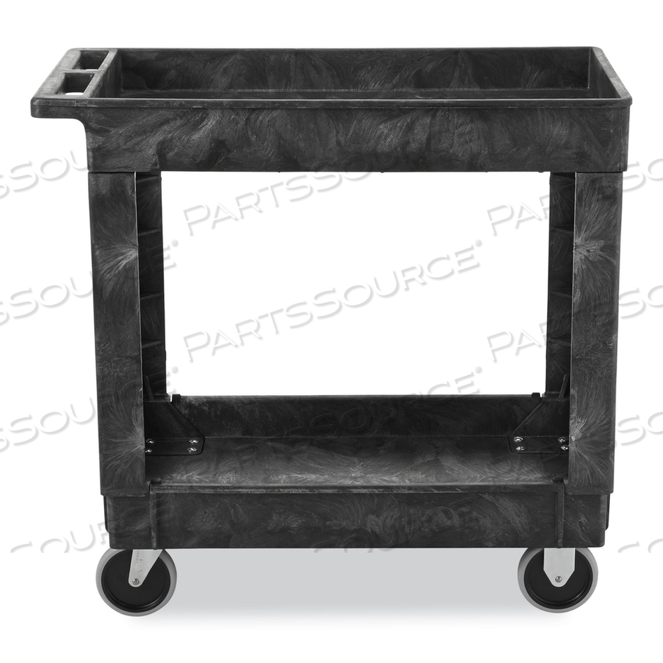 SERVICE/UTILITY CARTS, PLASTIC, 2 SHELVES, 500 LB CAPACITY, 34.13" X 17.38" X 32.38", BLACK by Rubbermaid Medical Division