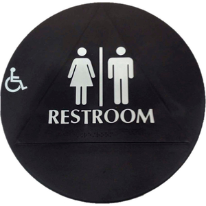 RESTROOM SIGN, BLACK by Don-Jo Mfg., Inc.