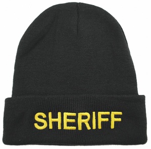 SHERIFF WATCH CAP BEANIE BLACK UNIVERSAL by Heros Pride