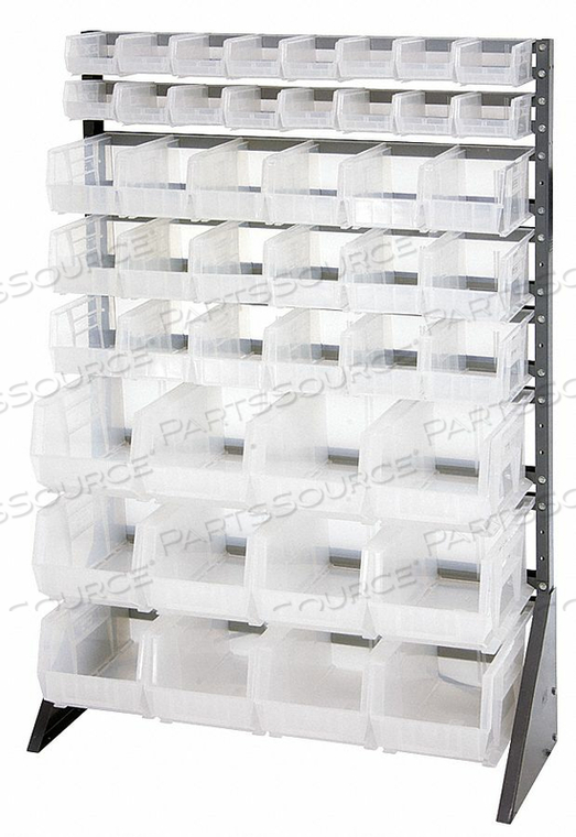 BIN RAIL FLOOR RACK 46 BINS CLEAR by Quantum Storage Systems