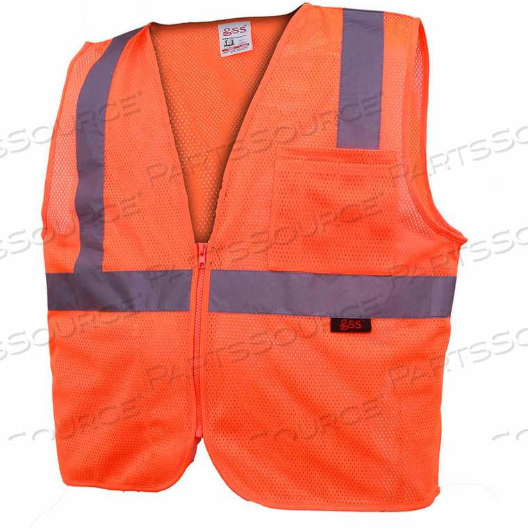 1002 STANDARD CLASS 2 MESH ZIPPER SAFETY VEST, ORANGE, 2XL by GSS Safety LLC 1002 STANDARD CLASS 2 MESH ZIPPER SAFETY VEST, ORANGE, 2XL by GSS Safety LLC