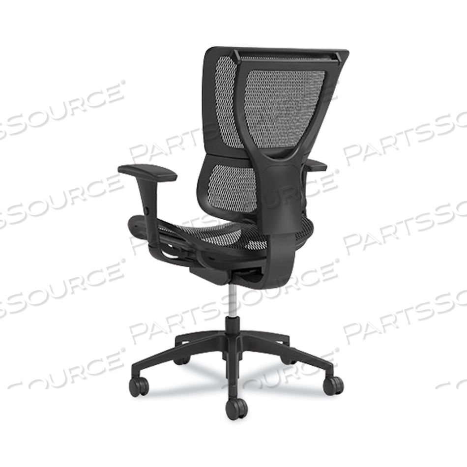 FLEXFIT 1500TM MESH TASK CHAIR, SUPPPORTS UP TO 300 LBS,16.7" TO 20.26" SEAT HEIGHT, BLACK SEAT, BLACK BACK, BLACK BASE 