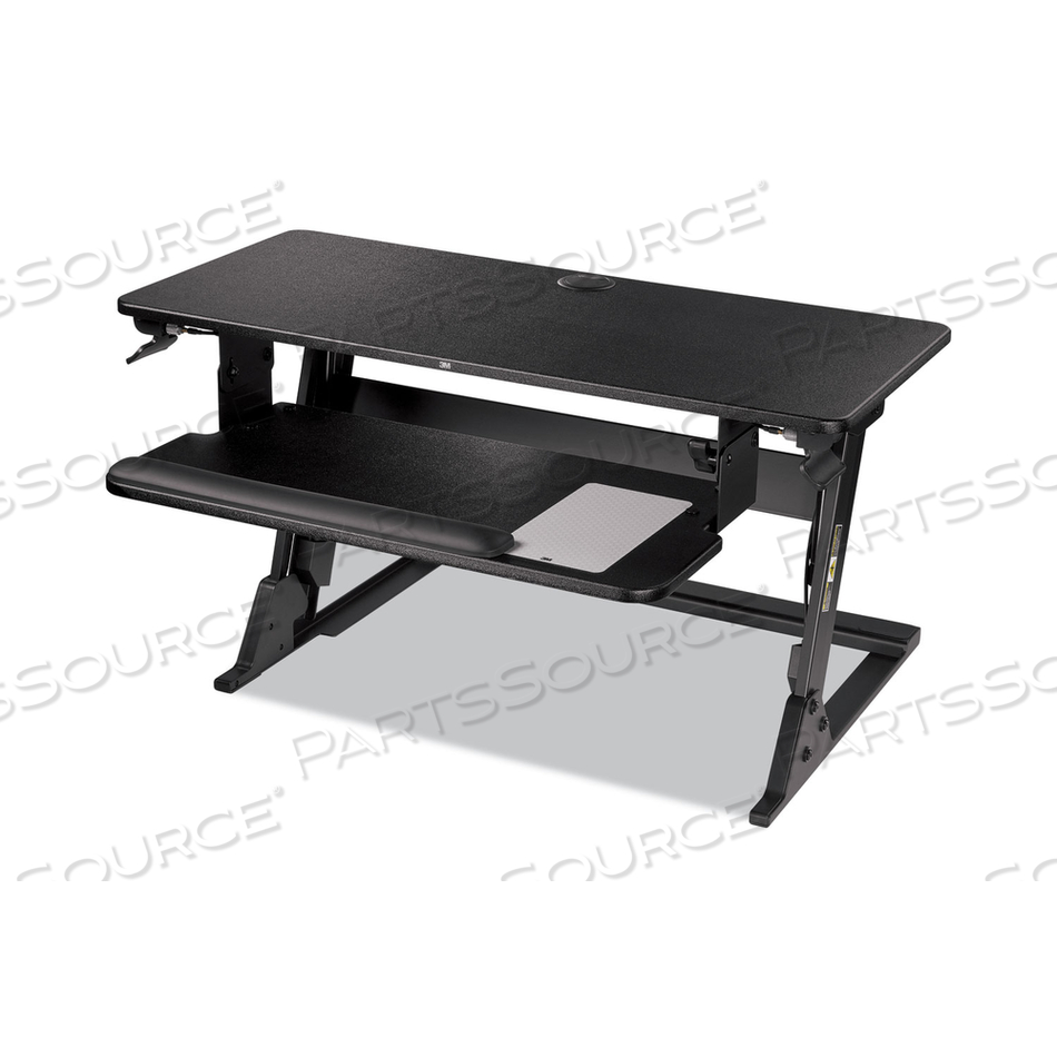 PRECISION STANDING DESK, 35.4" X 22.2" X 6.2" TO 20", BLACK by 3M Consumer