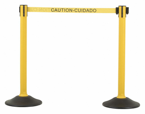 BARRIER POST WITH BELT HDPE YELLOW PR by US Weight