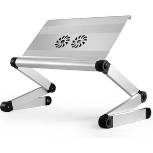 WORKEZ EXECUTIVE LAPTOP COOLING STAND W/ 2 FANS & USB PORTS, SILVER by Uncaged Ergonomics