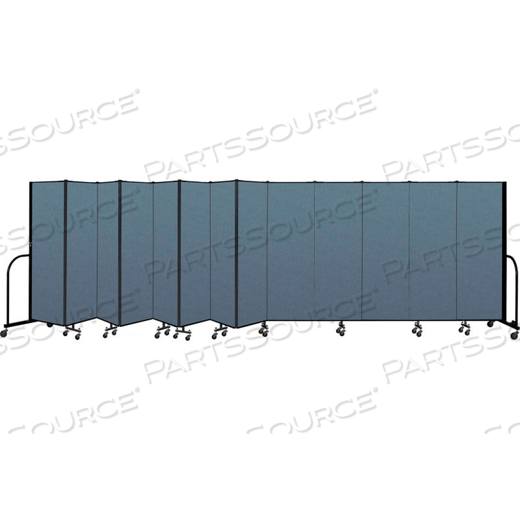 PORTABLE ROOM DIVIDER 13 PANEL, 6'H X 24'1"L, FABRIC COLOR: BLUE by Screenflex